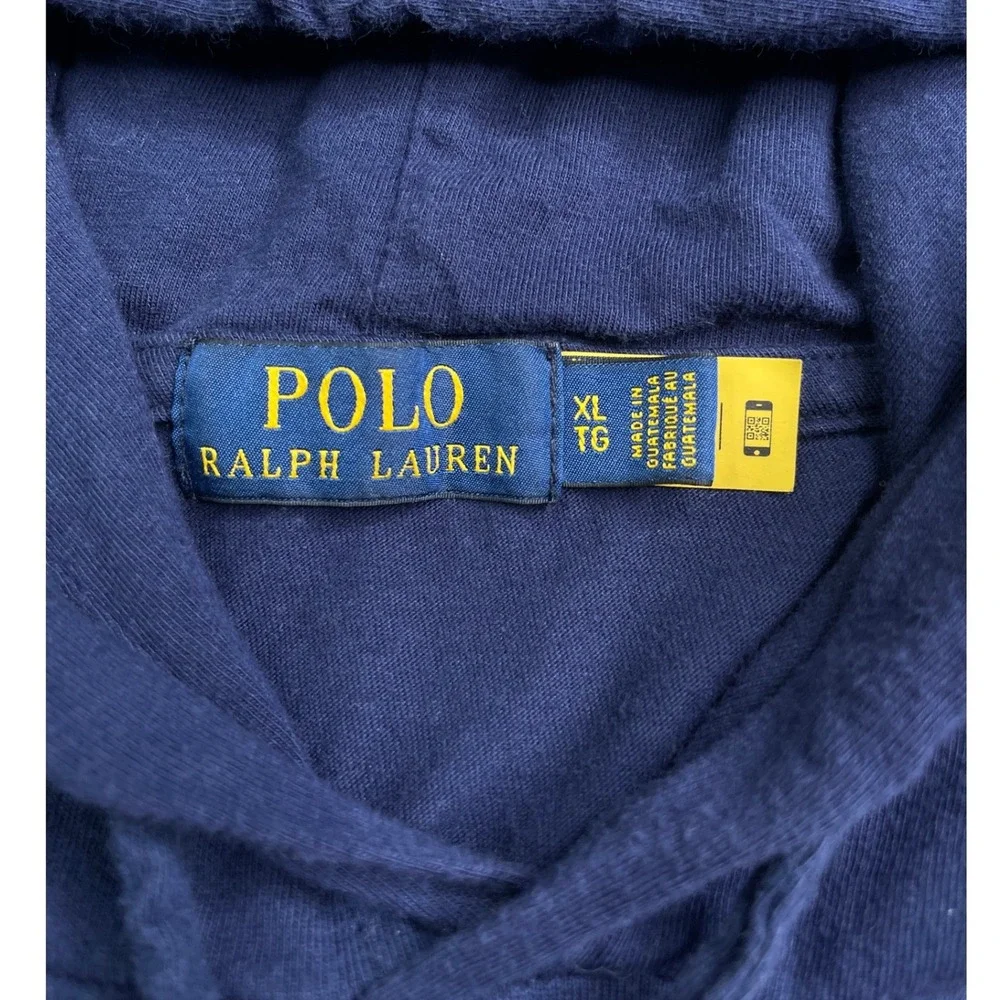 Polo Ralph Lauren Hoodie Mens XL Navy Blue Graphic Logo Long Sleeve T-Shirt